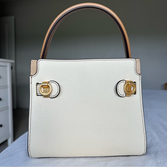 NWOT Tory Burch Lee Radziwill Petite Double Bag in New Moon - Picture 3 of 12